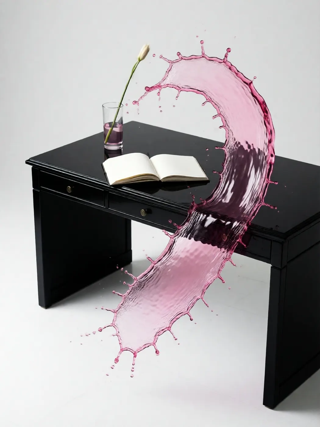 Abstract liquid-pink set still for account management